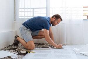 Man working on a home improvement project